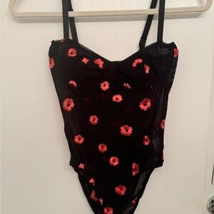 Mesh flower body suit